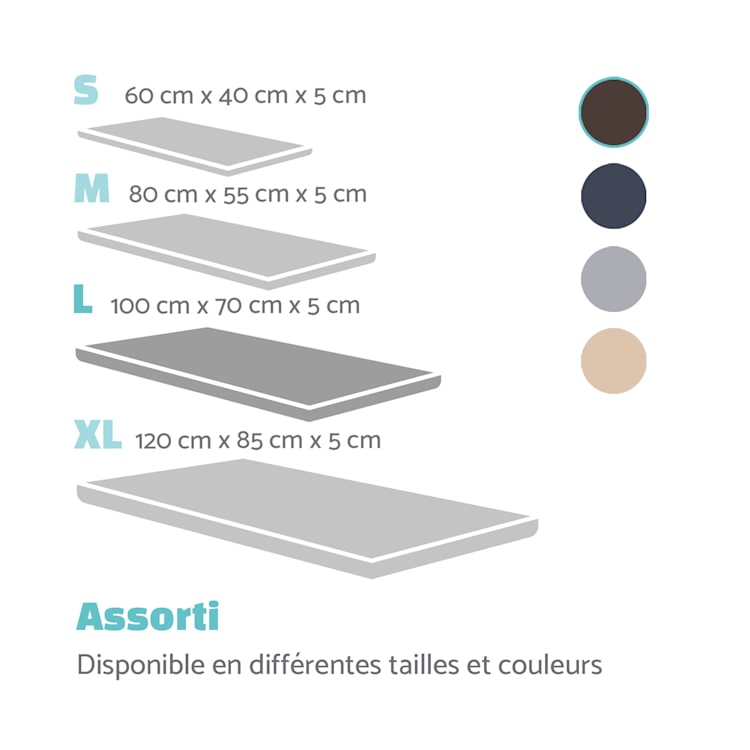 Luna lit pour chien matelas lavable orthopédique antidérapant respirant mousse à mémoire de forme taille L (100 x 5 x 70 cm) L | Marron Foncé
