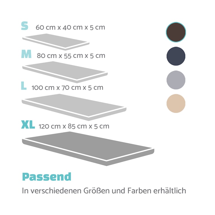 Luna Hundebett Hundematte | waschbar | orthopädisch | rutschfest | atmungsaktiv | Memory-Schaum | Größe XL (120 x 5 x 85 cm) XL | Dunkelbraun