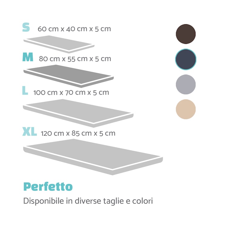 Luna, Lettino per Cani, Materassino per Cani | Lavabile | Ortopedico | Antiscivolo | Traspirante | Memory Foam | Taglia M (80x5x55 cm) M | Grigio Scuro