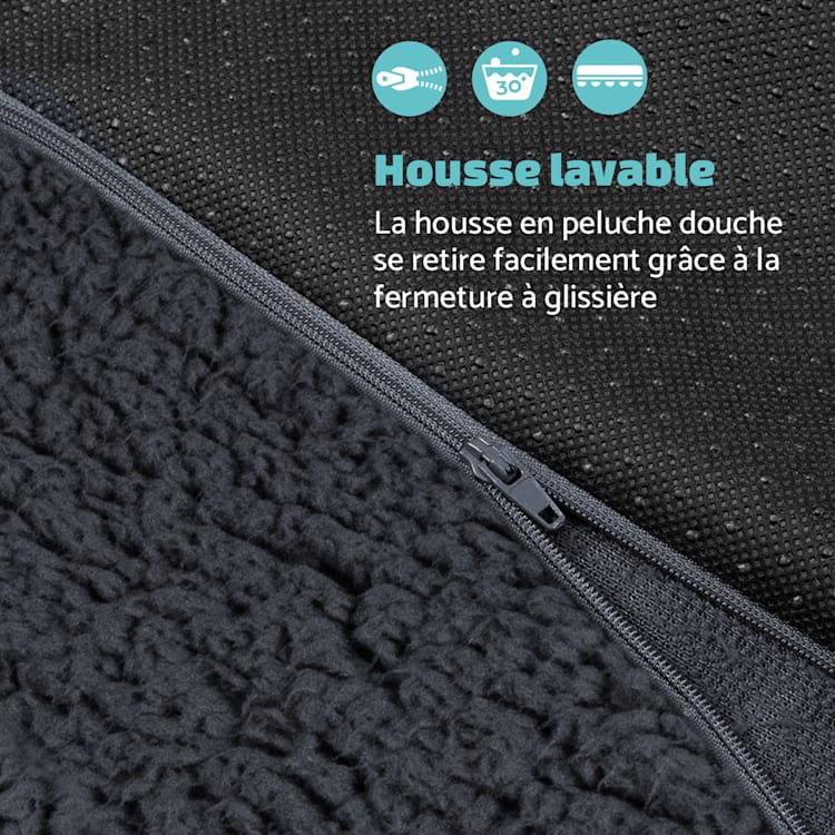 Luna lit pour chien matelas lavable orthopédique antidérapant respirant mousse à mémoire de forme taille XL (120 x 5 x 85 cm) XL | Gris Foncé