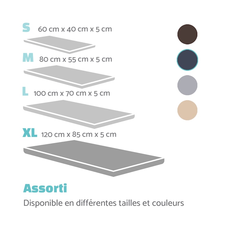 Luna lit pour chien matelas lavable orthopédique antidérapant respirant mousse à mémoire de forme taille XL (120 x 5 x 85 cm) XL | Gris Foncé