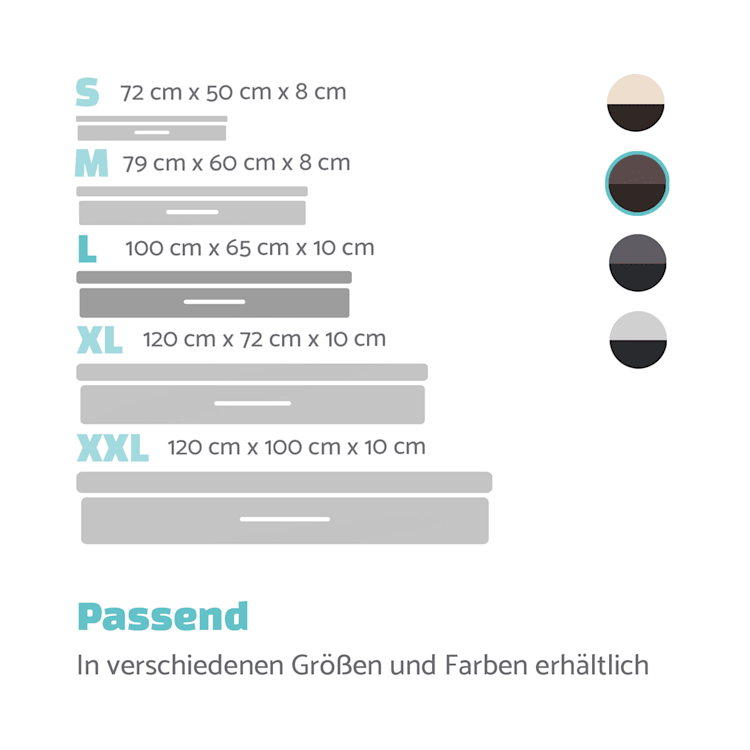 Balu Hundebett waschbar orthopädisch rutschfest Memory-Schaum Größe L L | Dunkelbraun