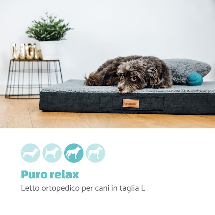 Balu, Lettino per Cani, Cuscino per Cani | Lavabile | Ortopedico | Antiscivolo | Memory Foam Traspirante | Taglia L (100x10x65 cm) L | Marrone Scuro