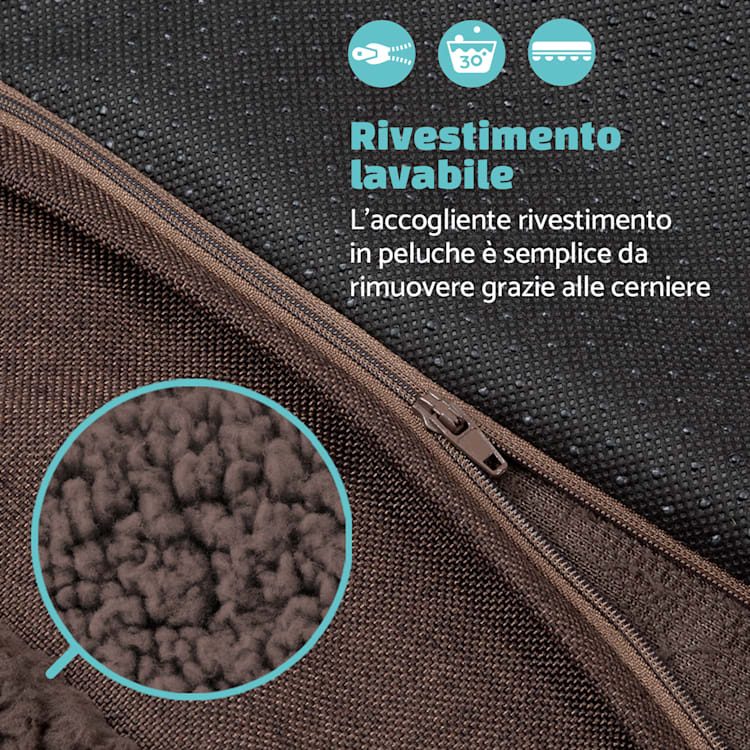 Balu, Lettino per Cani, Cuscino per Cani | Lavabile | Ortopedico | Antiscivolo | Memory Foam Traspirante | Taglia L (100x10x65 cm) L | Marrone Scuro
