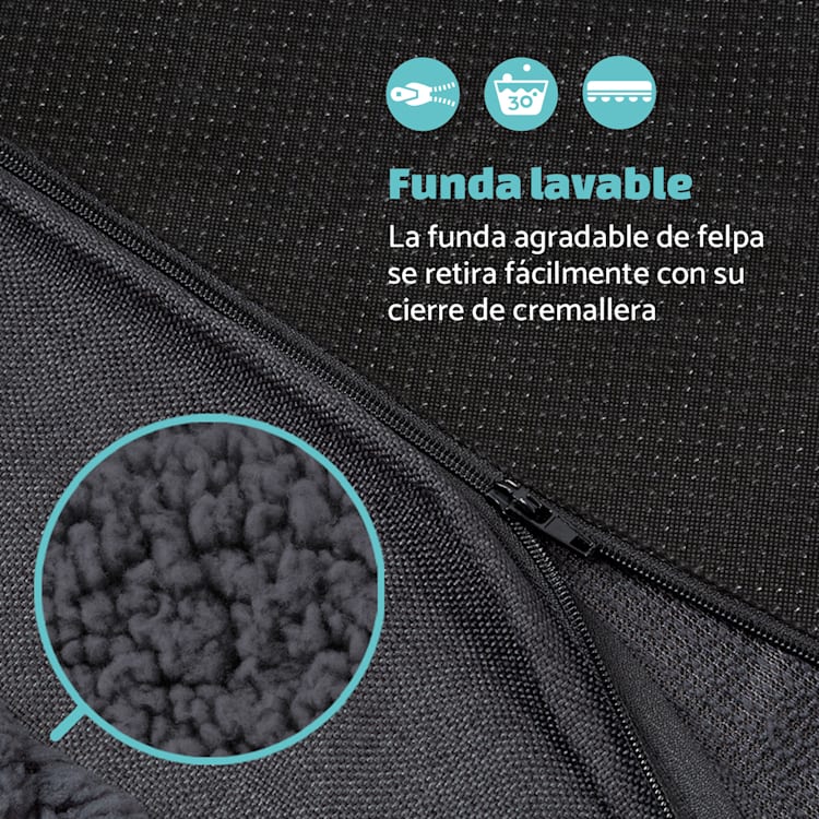 Balu coussin pour chien lavable orthopédique antidérapant mousse à mémoire respirante Taille S (72 x 8 x 50 cm) S | Gris Foncé