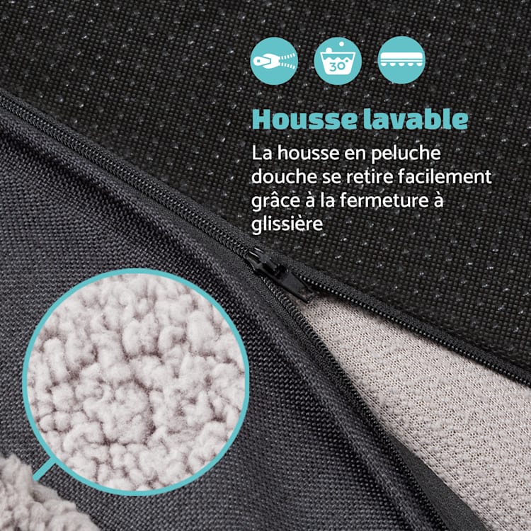 Balu coussin pour chien lavable orthopédique antidérapant mousse à mémoire respirante Taille L (100 x 10 x 65 cm) L | Gris