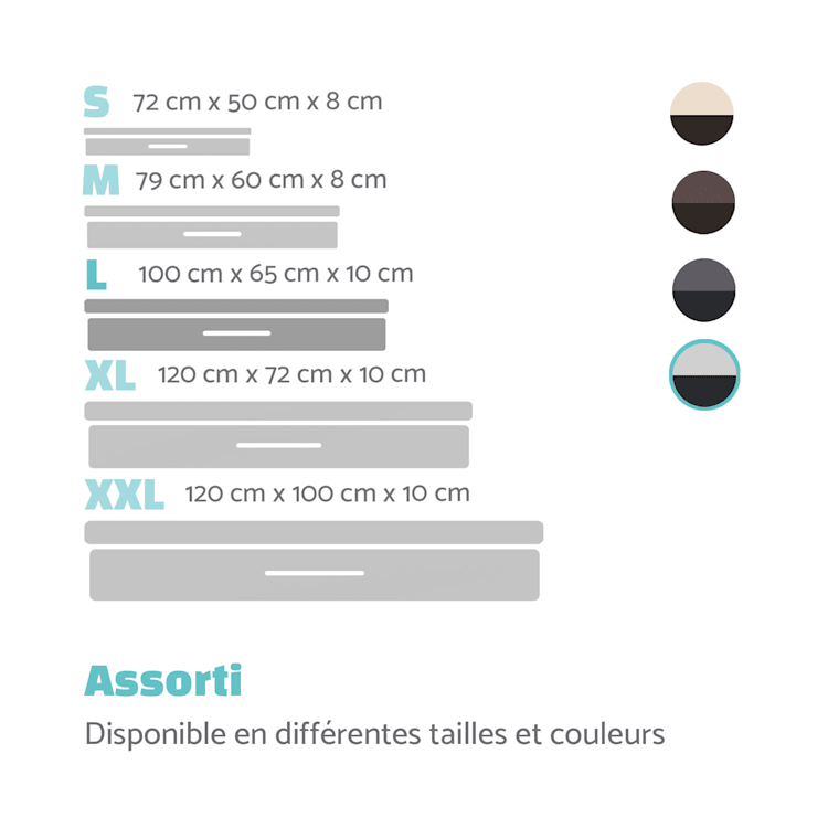 Balu coussin pour chien lavable orthopédique antidérapant mousse à mémoire respirante Taille L (100 x 10 x 65 cm) L | Gris