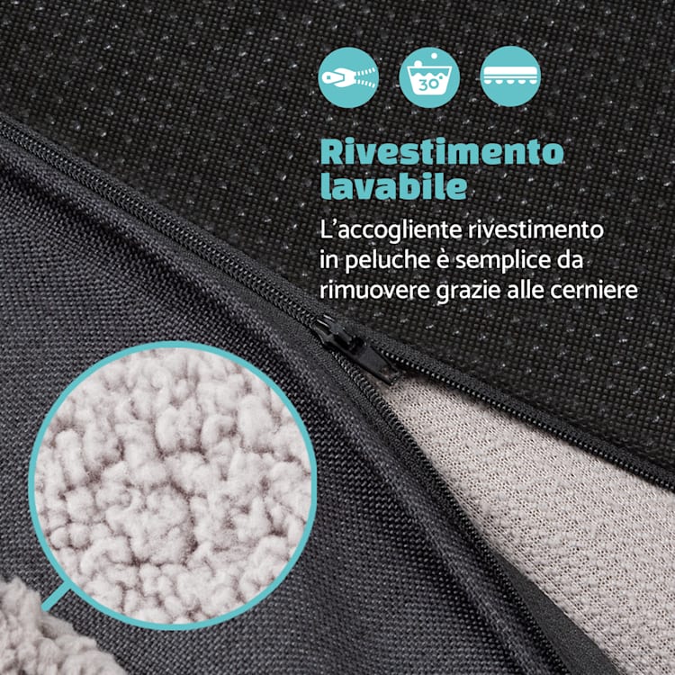 Balu, Lettino per Cani, Cuscino per Cani | Lavabile | Ortopedico | Antiscivolo | Memory Foam Traspirante | Taglia XL (120x10x72 cm) XL | Grigio