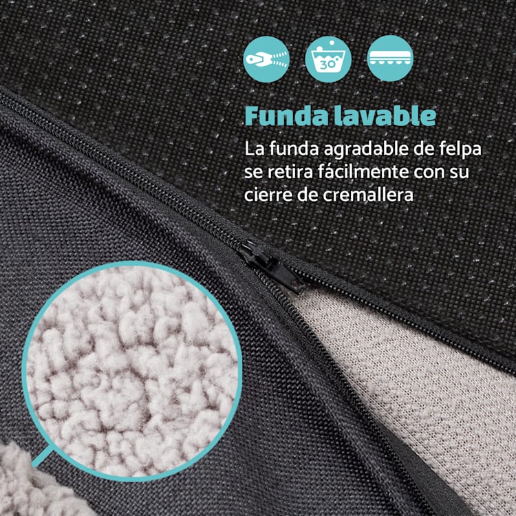 Balu Cama para perros Cojín para perros | Lavable | Ortopédica | Antideslizante | Espuma viscoelástica transpirable | Tamaño XXL (120 x 10 x 100 cm) XXL | Gris