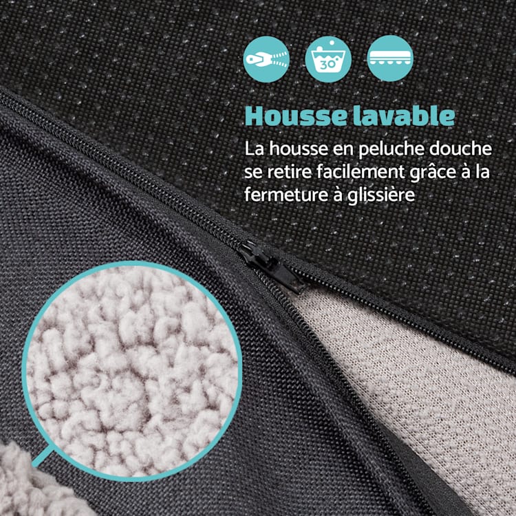 Balu coussin pour lit de chien lavable orthopédique antidérapant mousse à mémoire de forme respirante Taille XXL (120 x 10 x 100 cm) XXL | Gris