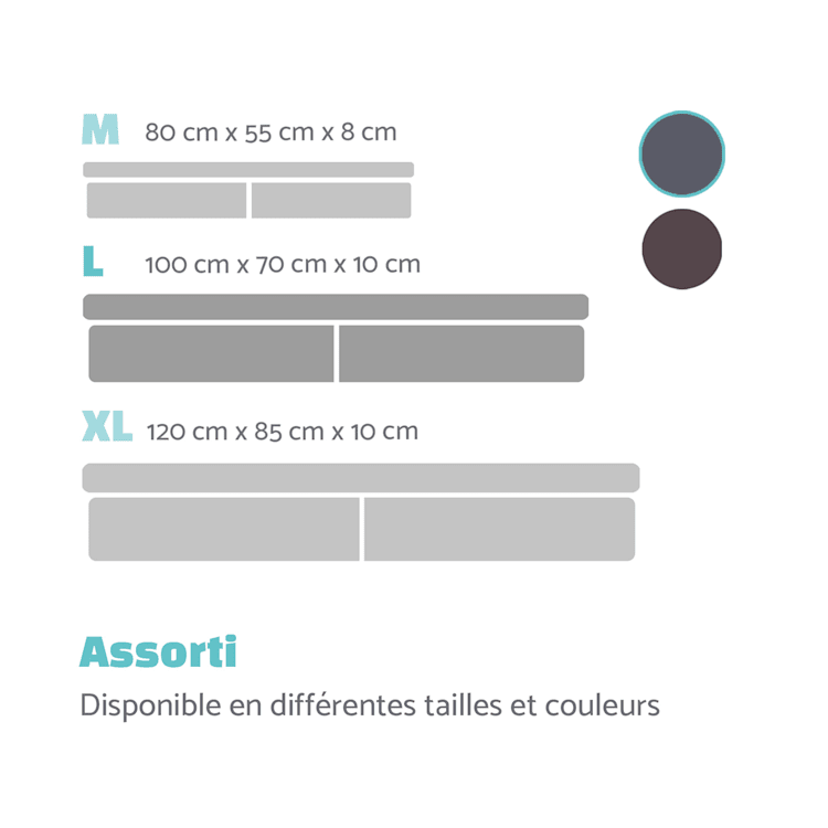 lit pour chien tapis lavable orthopédique antidérapant respirant pliant mousse à mémoire de forme pliante taille L (100 x 10 x 70 cm) L | Gris Foncé