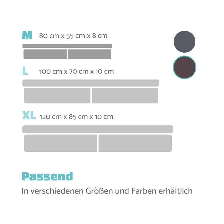 Hundebett Hundematte | waschbar | orthopädisch | rutschfest | atmungsaktiv | klappbar Memory-Schaum | Größe M (80 x 8 x 55 cm) M | Dunkelbraun