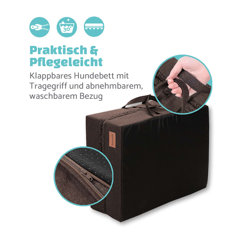 Paco Hundebett waschbar orthopädisch rutschfest atmungsaktiv Größe L L | Dunkelbraun