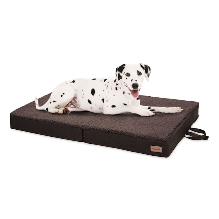 lit pour chien tapis lavable orthopédique antidérapant respirant pliant mousse à mémoire de forme pliante taille L (100 x 10 x 70 cm) L | Marron Foncé