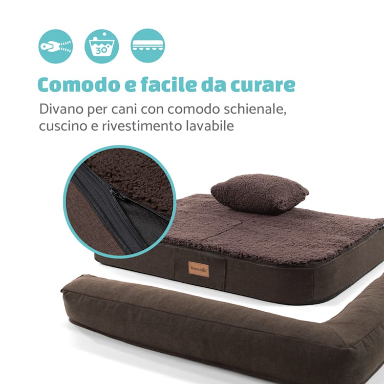 Odin, Lettino per Cani, Materassino per Cani | Lavabile | Ortopedico | Antiscivolo | Traspirante | Memory Foam | Taglia S (80x10x60 cm) S | Terra Marrone