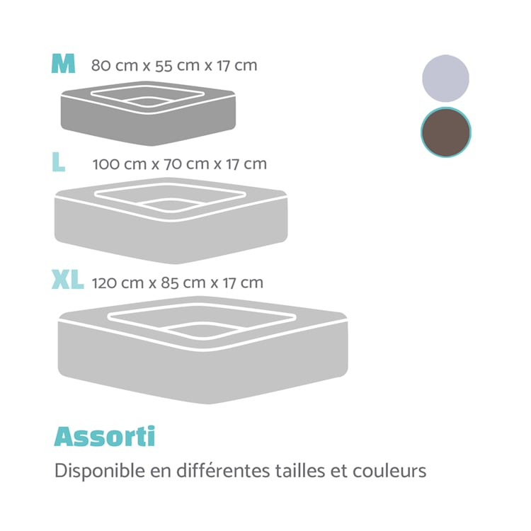 Bruno lit pour chien panier pour chien lavable orthopédique antidérapant respirant mousse à mémoire de forme taille M (80 x 17 x 55 cm) M | Beige