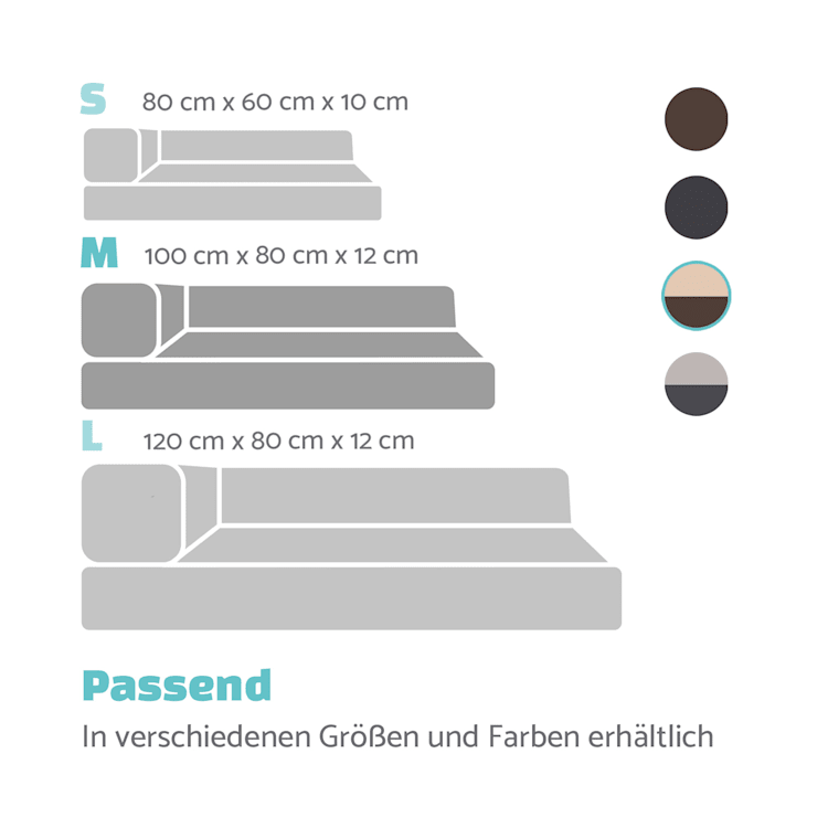 Odin Hundesofa Hundematte | waschbar | orthopädisch | rutschfest | atmungsaktiv | Memory-Schaum | Größe M (100 × 12 × 80 cm) M | Beige