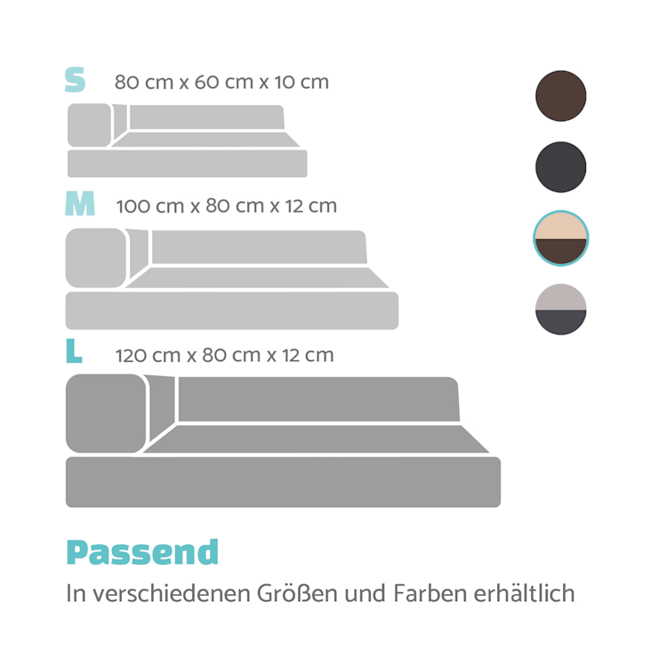 Odin Hundesofa waschbar orthopädisch rutschfest Memory-Schaum Größe L L | Beige