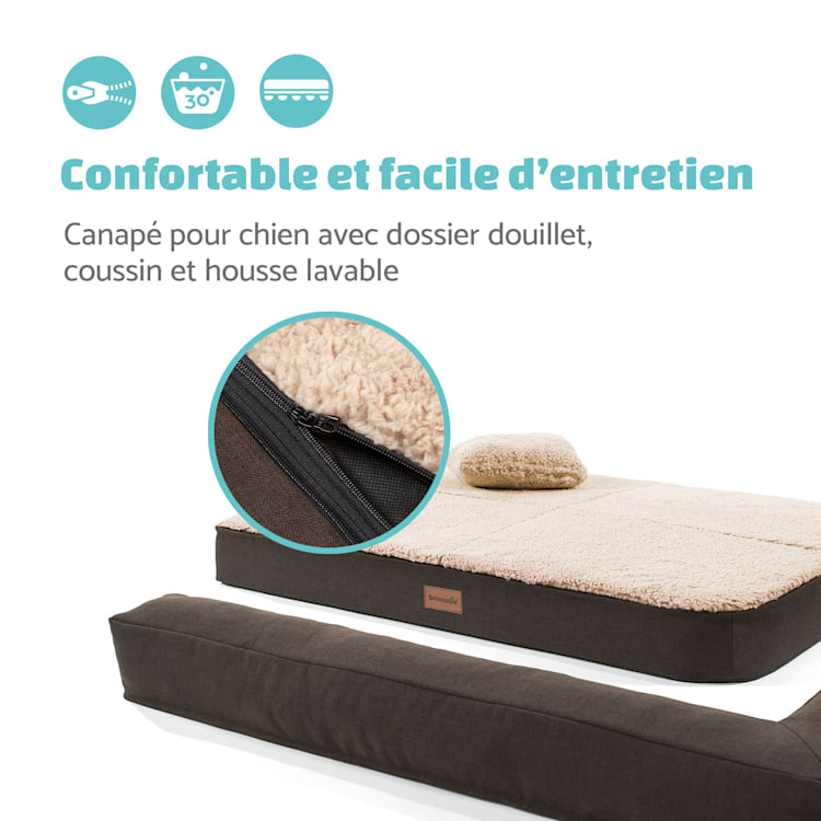 Odin lit pour chien matelas lavable orthopédique antidérapant respirant mousse à mémoire de forme taille L (120 × 12 × 80 cm) L | Beige