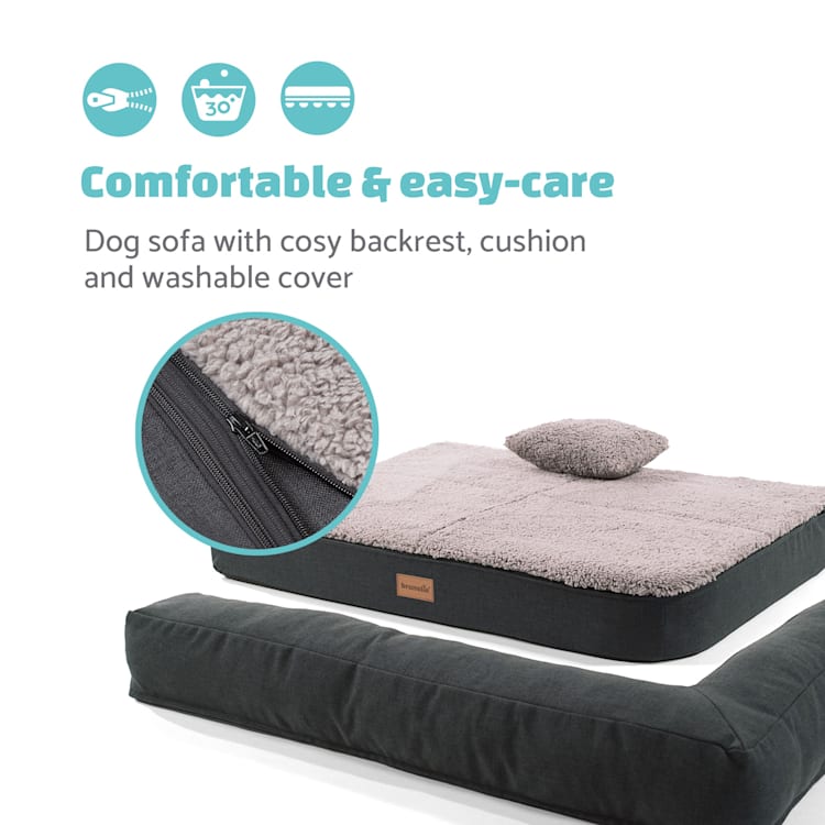 Odin hondenbed hondenkussen | wasbaar | orthopedisch | anti-slip | ademend | traagschuim | maat M (100 x 12 x 80 cm)