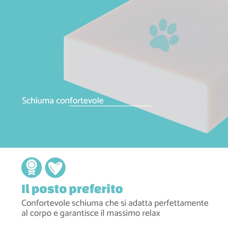 Emma, Lettino per Cani, Divanetto per Cani | Lavabile | Antiscivolo | Traspirante | Reversibile | Cuscino | Taglia M (80x20x70 cm) M | Grigio