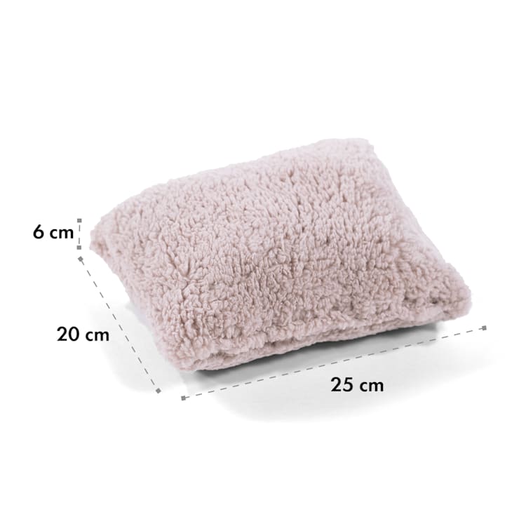 Lilly hondenkussen 25 x 6 x 20 cm polyester/pluche vlies wasbaar Zand