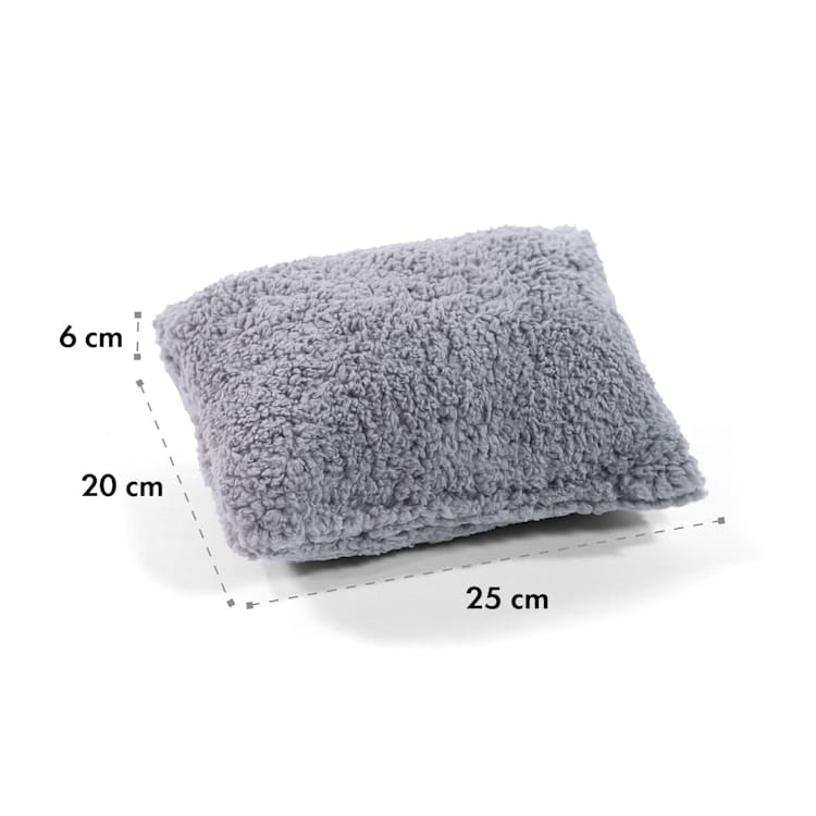 Lilly Hundekissen 25 x 6 x 20 cm Polyesterplüsch Vlies waschbar Grau
