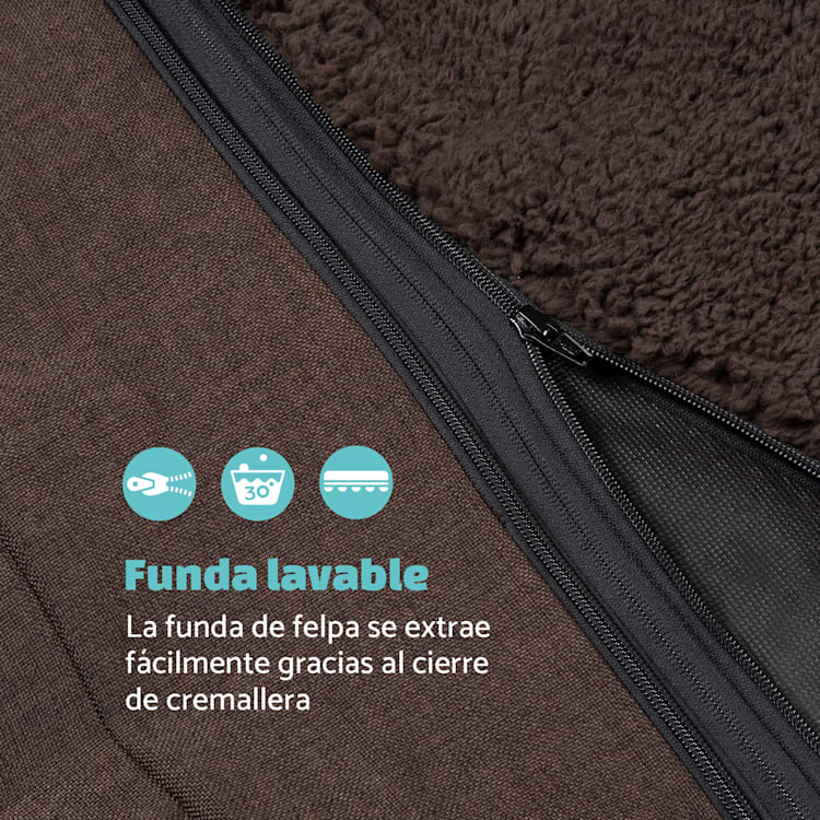 Odin Funda de recambio para la cama para perros | Lavable | Antideslizante | Transpirable | Tamaño M (100 x 12 x 80 cm) M | Marrón Oscuro
