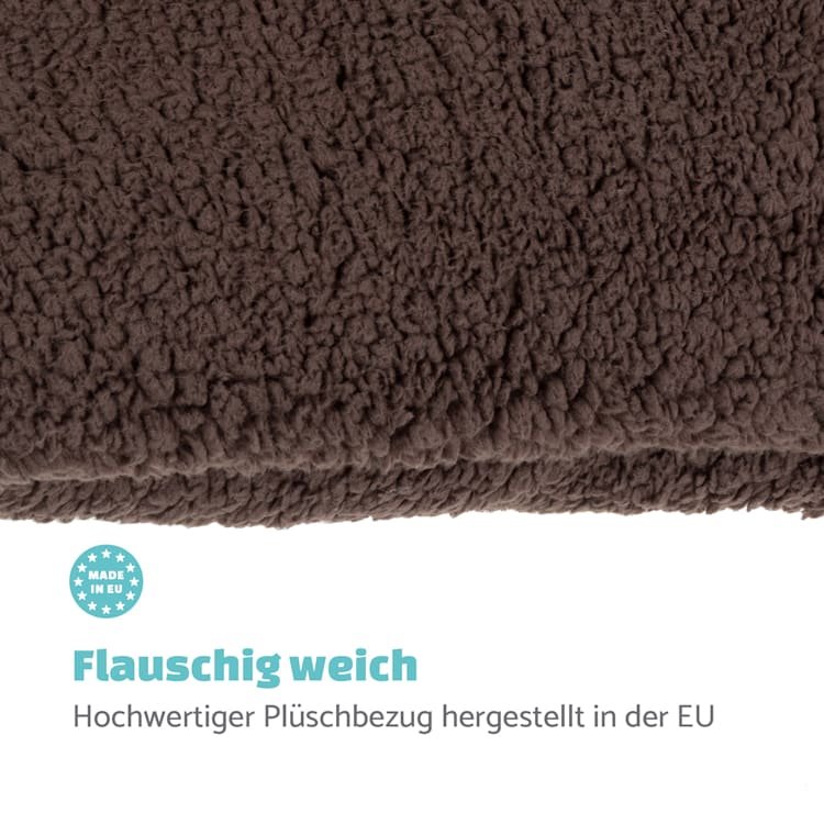 Odin Hundesofa Ersatzbezug | waschbar | rutschfest | atmungsaktiv | Größe L (120 x 12 x 80 cm) L | Dunkelbraun