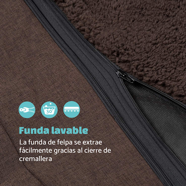 Odin Funda de recambio para la cama para perros | Lavable | Antideslizante | Transpirable | Tamaño L (120 x 12 x 80 cm) L | Marrón Oscuro