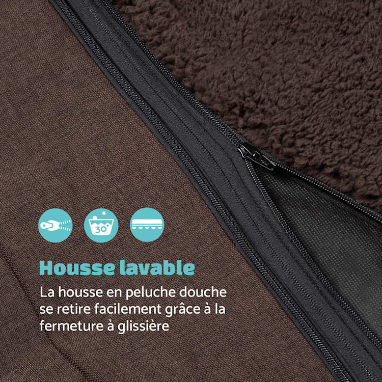 Odin lit pour chien housse de rechange lavable antidérapante respirante taille L (120 x 12 x 80 cm) L | Marron Foncé