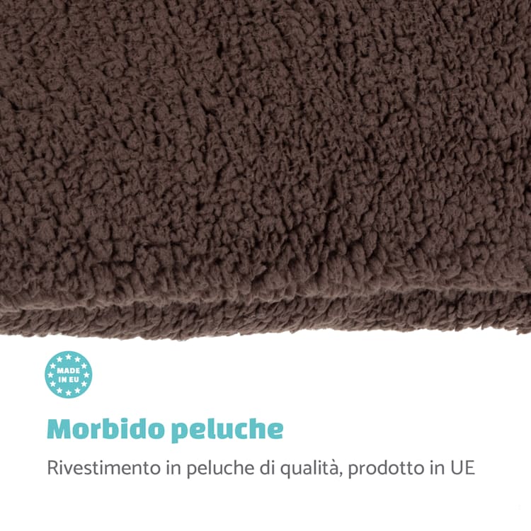 Odin, Rivestimento di Ricambio per Lettino per Cani | Lavabile | Antiscivolo | Traspirante | Taglia L (120x12x80 cm) L | Marrone Scuro