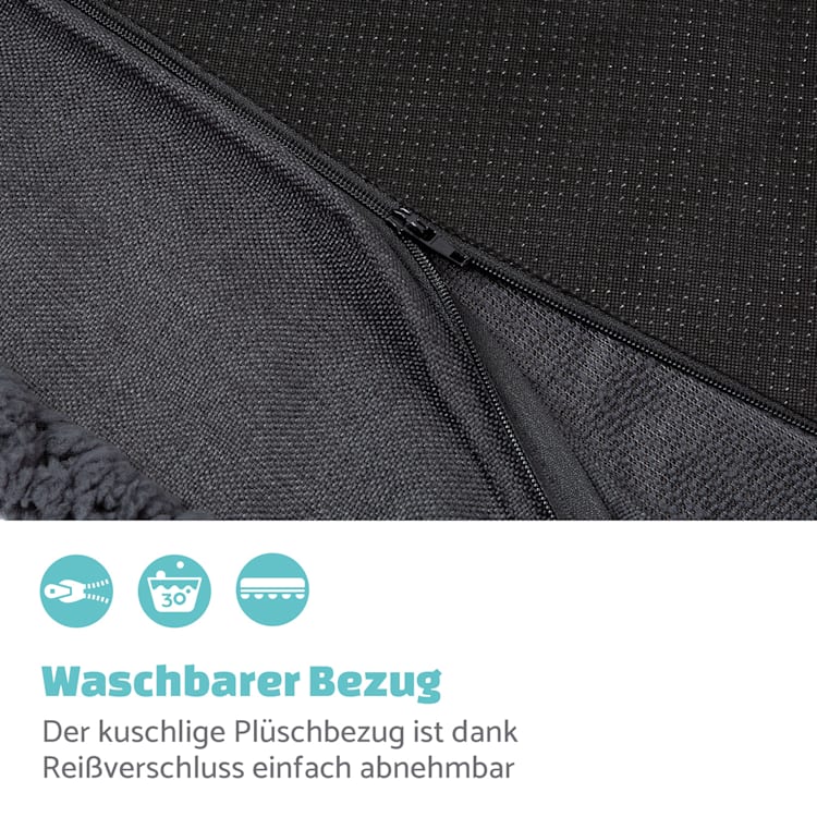 Balu L Hundebett Ersatzbezug waschbar rutschfest atmungsaktiv Größe L L | Dunkelgrau