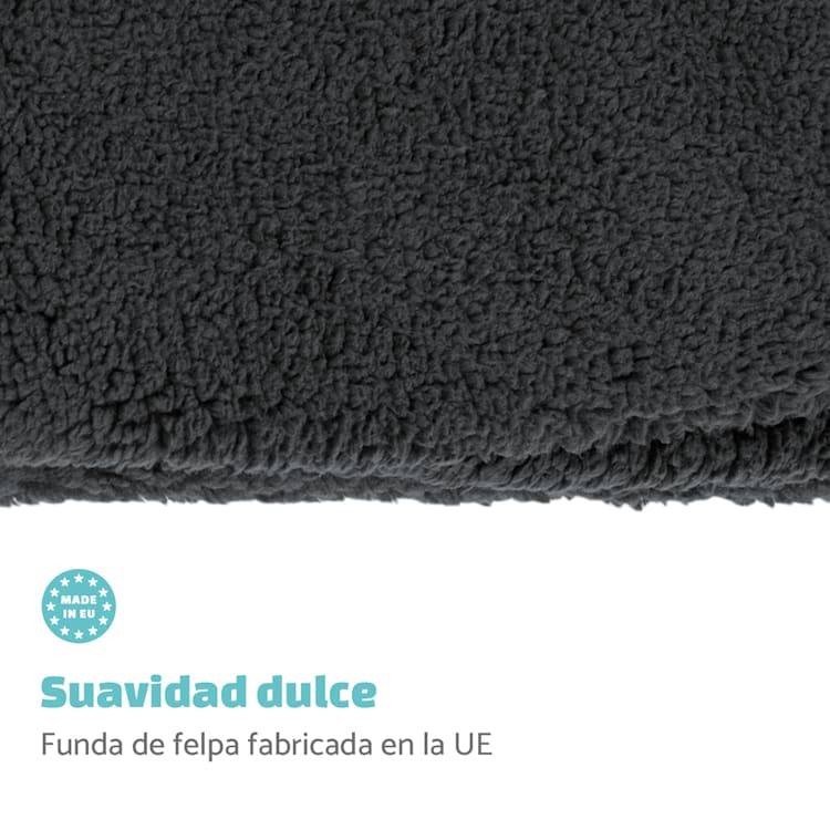 Balu L Funda de recambio para la cama para perros | Lavable | Antideslizante | Transpirable | Tamaño L (100 x 10 x 65 cm) L | Gris Marengo
