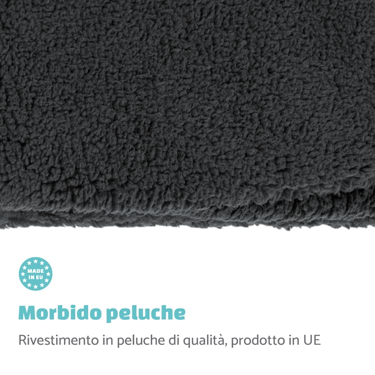 Balu L, Rivestimento di Ricambio per Lettino per Cani | Lavabile | Antiscivolo | Traspirante | Taglia L (100x10x65 cm) L | Grigio Scuro