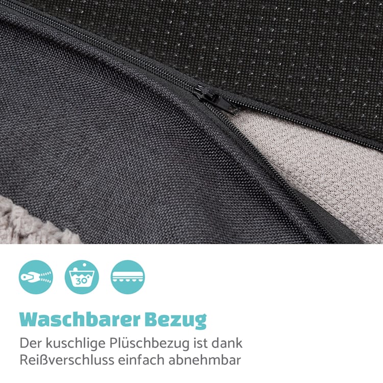 Balu L Hundebett Ersatzbezug waschbar rutschfest atmungsaktiv L | Grau