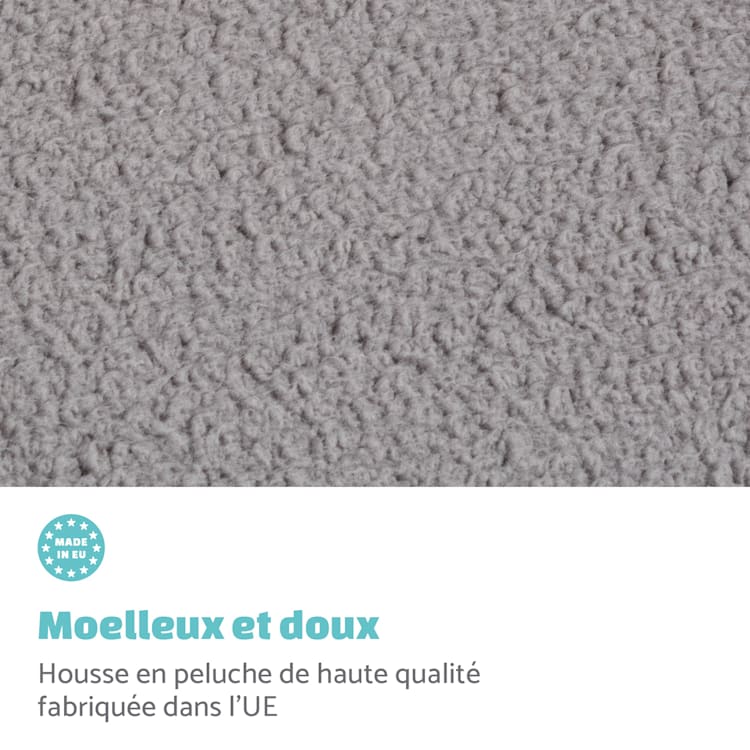 Balu L housse de rechange pour lit de chien lavable antidérapante respirante Taille L (100 x 10 x 65 cm) L | Gris
