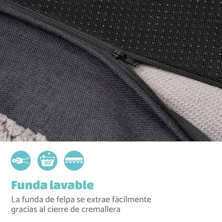 Balu XL Funda de recambio para la cama para perros | Lavable | Antideslizante | Transpirable | Tamaño XL (120 x 10 x 72 cm) XL | Gris