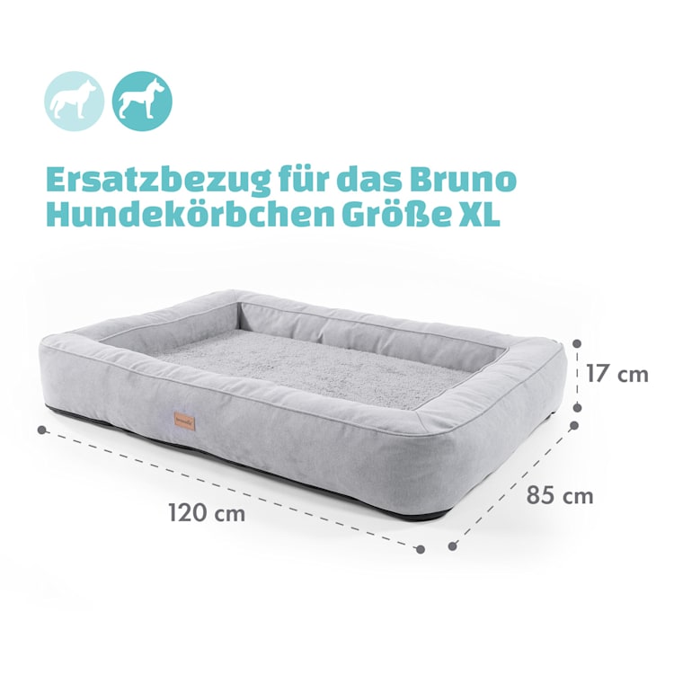 Balu Hundebett Ersatzbezug waschbar rutschfest atmungsaktiv Größe XL XL | Grau