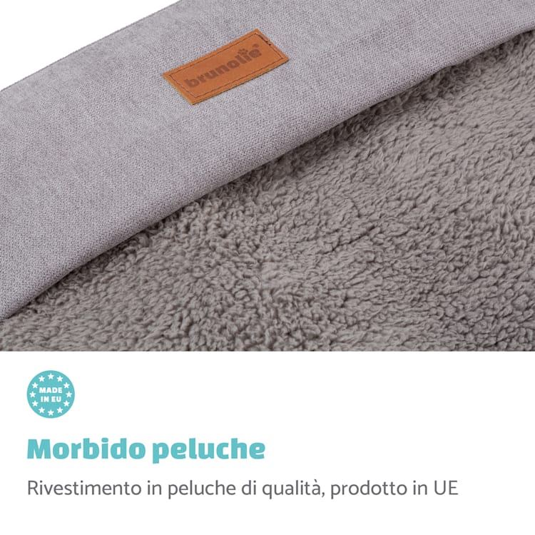 Bruno, Rivestimento di Ricambio per Lettino per Cani | Lavabile | Antiscivolo | Traspirante | Taglia XL (120x17x85 cm) XL | Grigio
