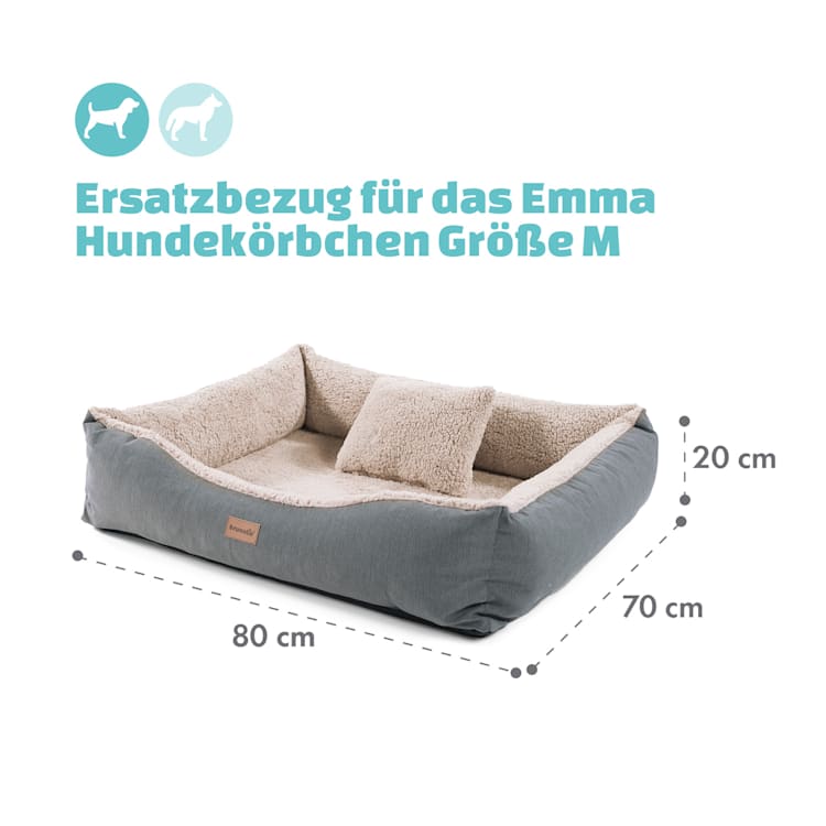 Emma Hundebett Ersatzbezug waschbar rutschfest atmungsaktiv Größe M M | Beige