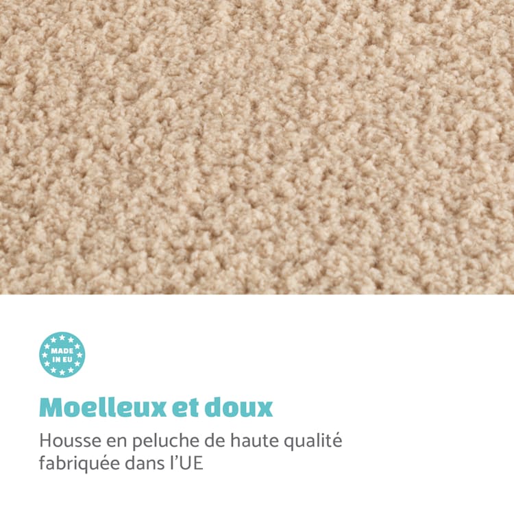 Emma housse de rechange pour lit de chien lavable antidérapante respirante Taille M (80 x 20 x 70 cm) M | Beige