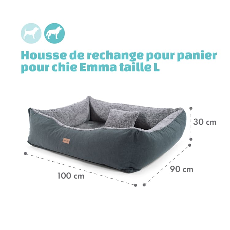 Emma hondenmand reservehoes | wasbaar | slipvrij | ademend | maat L (100 x 30 x 90 cm) L | Grijs