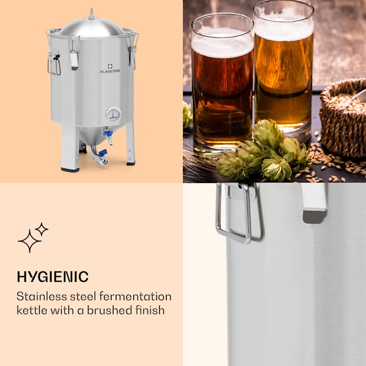 Fermentační nádoba, Gärkeller Pro, 15 litrů, vypouštěcí ventil na kvasnice, nerezová ocel 304
