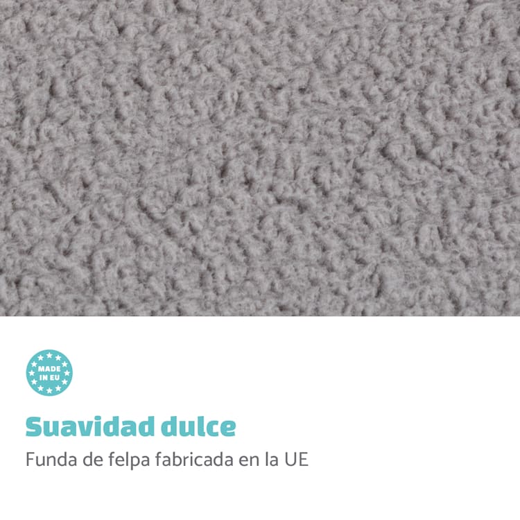 Luna Funda de recambio para la cama para perros | Lavable | Antideslizante | Transpirable | Tamaño L (100 x 5 x 70 cm) L | Gris