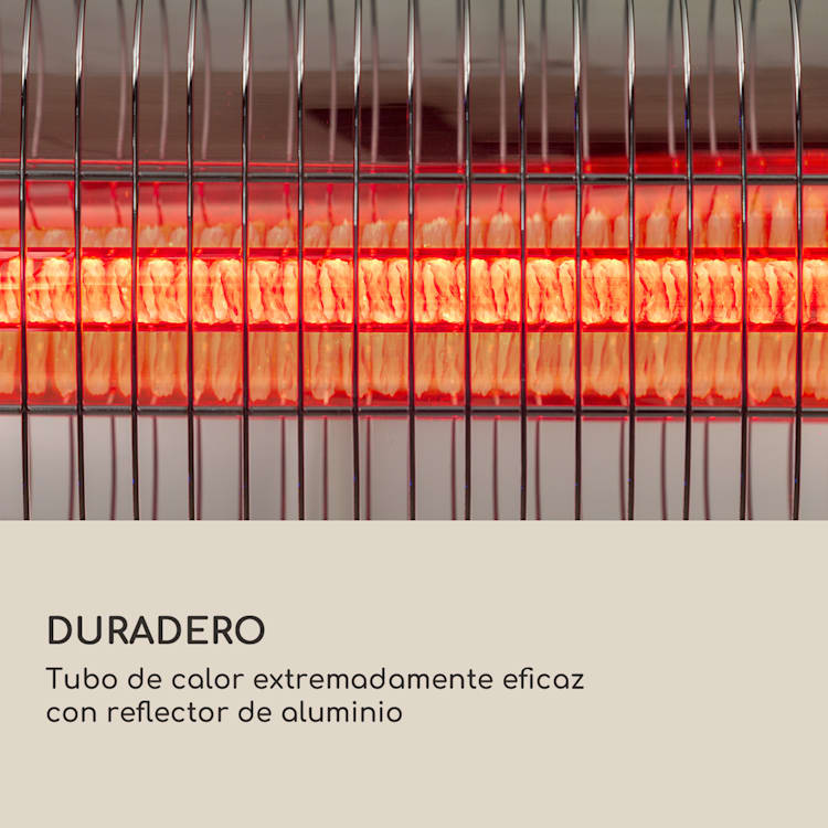 Dark Wave Stand Calentador radiante infrarrojo 2000 W tubo de carbono recubierto de oro IP65 soporte Negro
