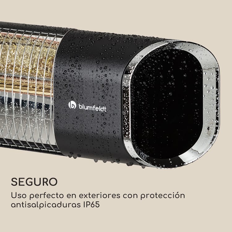 Dark Wave Stand Calentador radiante infrarrojo 2000 W tubo de carbono recubierto de oro IP65 soporte Negro
