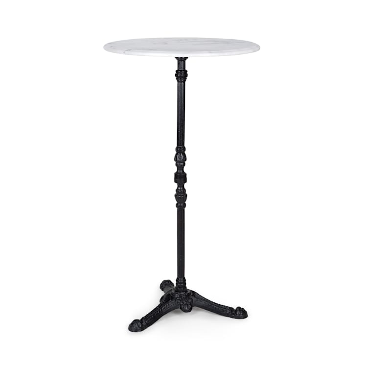 Patras Taverna Table de bar plateau 60cm marbre blanc