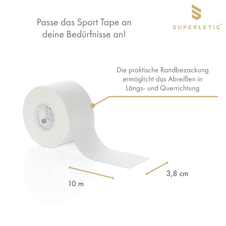 Gyurka Essential Sport Tape 6er Set 10 m x 3,8 cm Baumwolle wasserfest 6er-Set