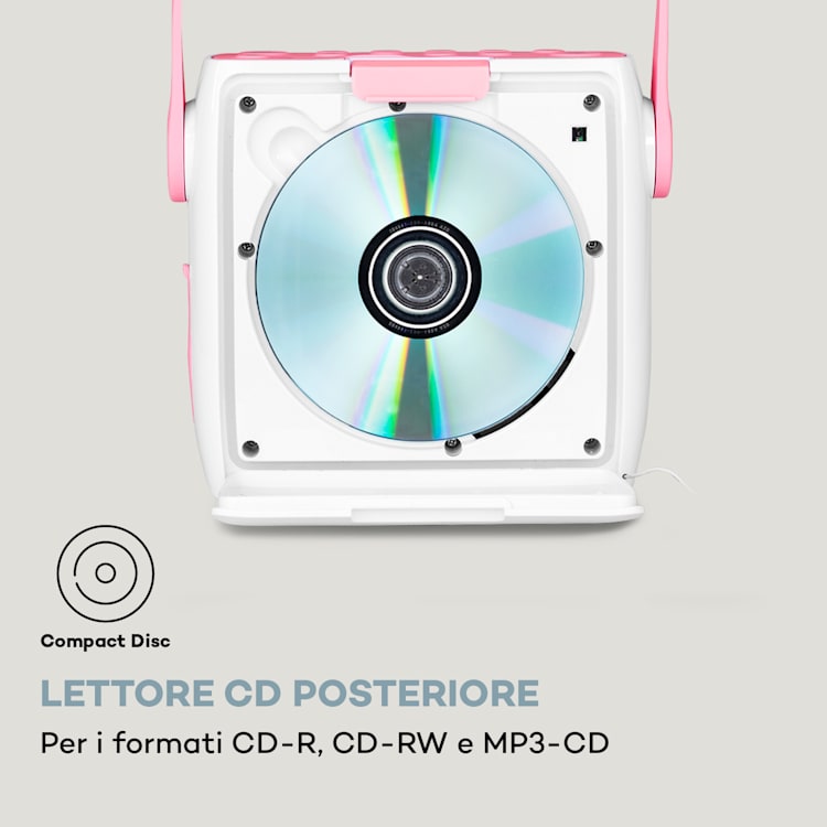 Splash - Radio da doccia, BT, DAB+/FM, IPX4, porta USB, jack per cuffie, batteria, USB-C Rosa confetto